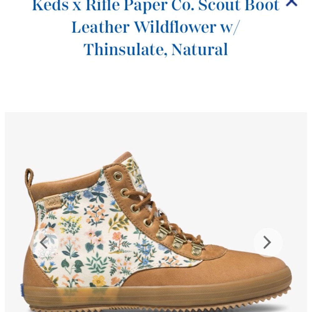 ISO Keds x Rifle Paper Co. Scout Boot Leather, sz9